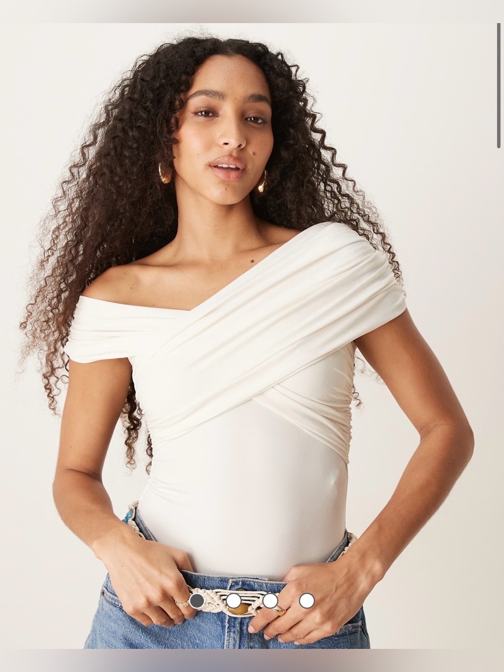 Abercrombie white off the shoulder bodysuit sz M